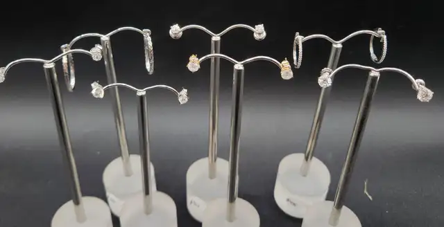 14k Solid Gold Earrings, Diamond Studs, Hoops...