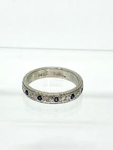 14k Art Deco Sapphire Diamond Ring