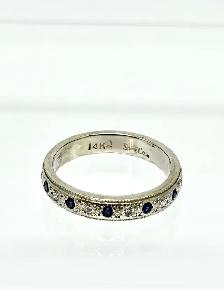 14k Art Deco Sapphire Diamond Ring - Photo 4