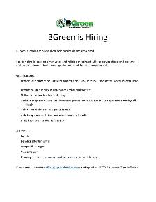 BGreen is Hiring