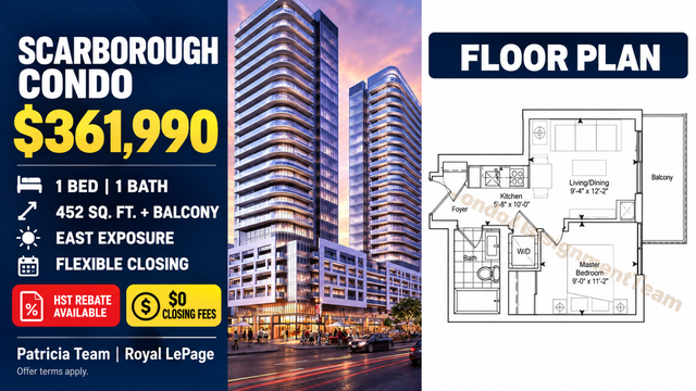 Scarborough  New Condo $361,990 | HST Rebate & $0 Closing Fees