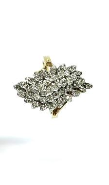 14k Vintage Diamond Cluster Ring
