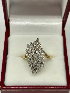14k Vintage Diamond Cluster Ring - Photo 3