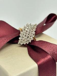 14k Vintage Diamond Cluster Ring - Photo 6