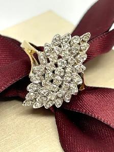 14k Vintage Diamond Cluster Ring - Photo 7