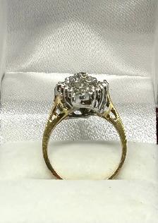 14k Vintage Diamond Cluster Ring - Photo 9