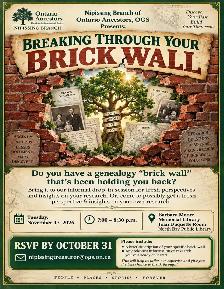 Nip. Branch, Ontario Ancestors-Breaking Through Your Brick Wall