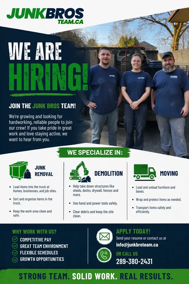 HIRING: Demolition   Junk Removal