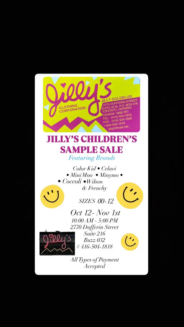 Children’s Designer Clothing Sample Sale! Toronto