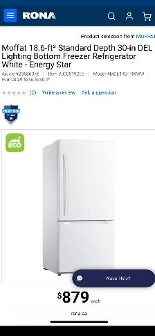 NEW 30" Moffat Bottom Freezer Fridge (18.6 Cu.Ft) - Photo 9
