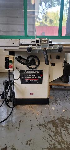 Delta Unisaw 10' Cabinet Saw — Unifence   Excalibur Sliding Tabl - Photo 4