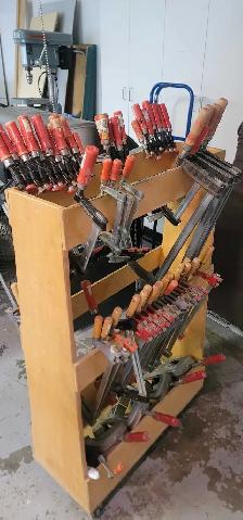 Woodworking Clamp Lot (~60 Bessey Clamps)   Rolling Clamp Cart - Photo 2