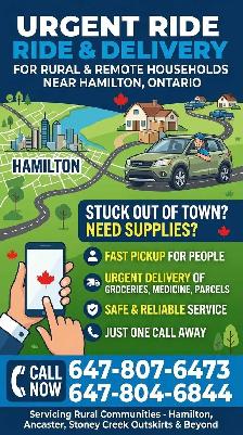 private ride or parcel deliveries