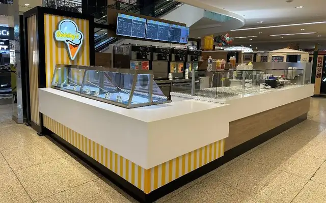 Yogurt and Ice Cream Shop in a Busy Mall