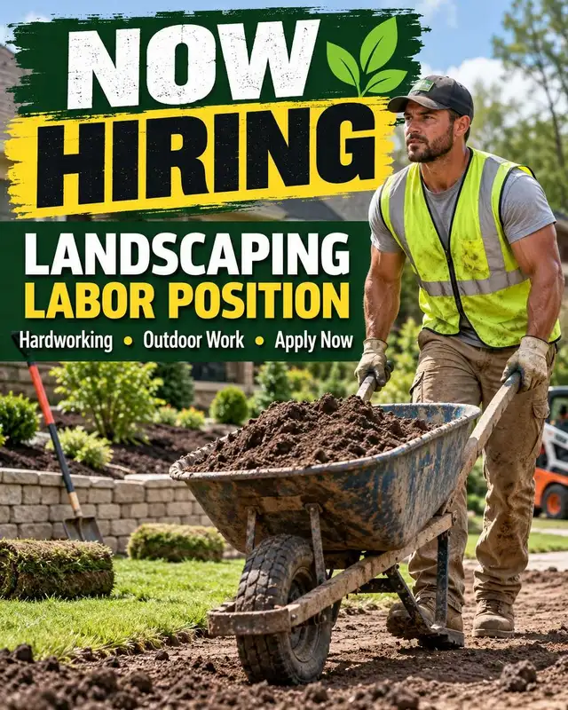 Landscaping labor $22ph