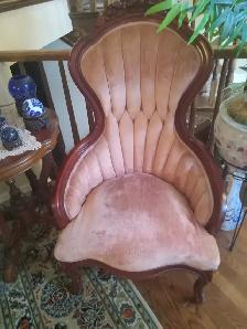QUEEN ANNE ORIGINAL- ANTIQUE/VINTAGE ARMCHAIR - Photo 9