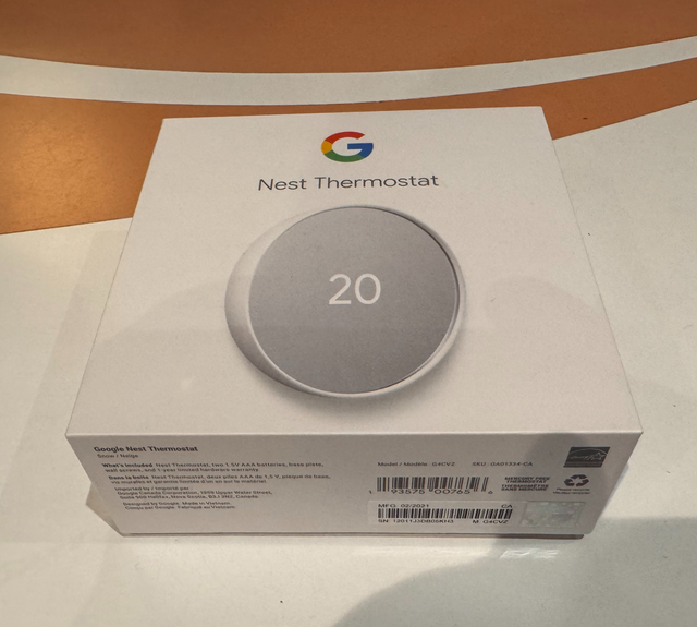 Google Nest Snow Thermostat (New in box)