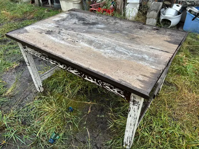 Old Vintage solid wood table. 7 acres of stuff here