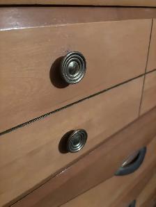 vintage solid wood art deco dresser chest of drawers - Photo 5
