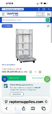 Used aluminum order picking platform for use with warehouse rack - Photo 2