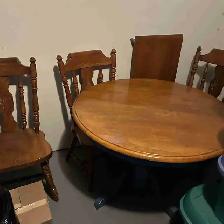 oak pedestal round table and chairs