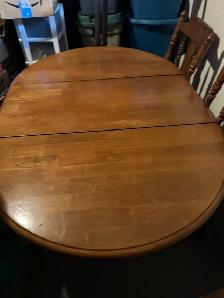 oak pedestal round table and chairs - Photo 3