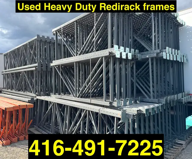 Used heavy duty pallet racking- RediRack frames 44" deep.