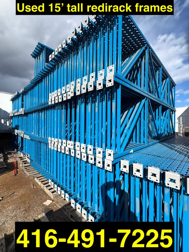 Used pallet racking frames 15' tall x 42' deep - Redirack