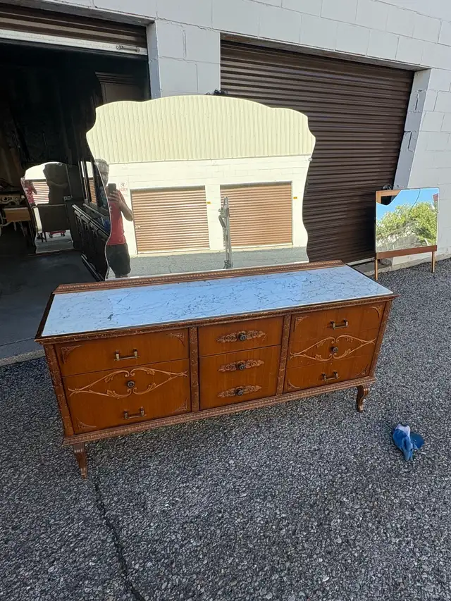 Free delivery antique Vintage Dresser with top marble