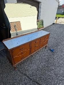 Free delivery antique Vintage Dresser with top marble - Photo 5