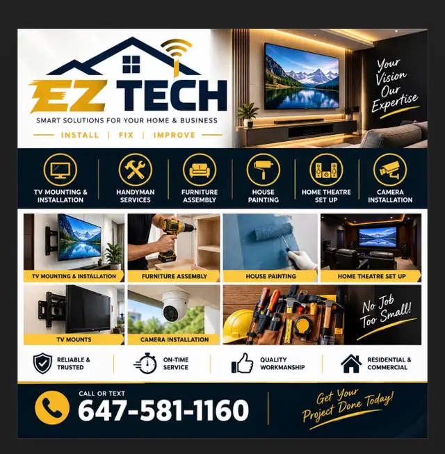 Tv Mounts ...Tv MOUNTING / INSTALLATION ....same day .....$50...