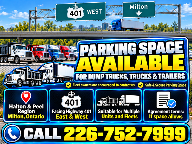 Truck Parking Space for rent - Milton ON