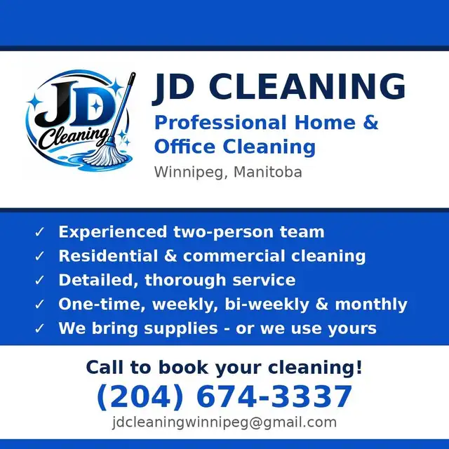 JD Cleaning — Professional Home & Office Cleaning (Winnipeg)