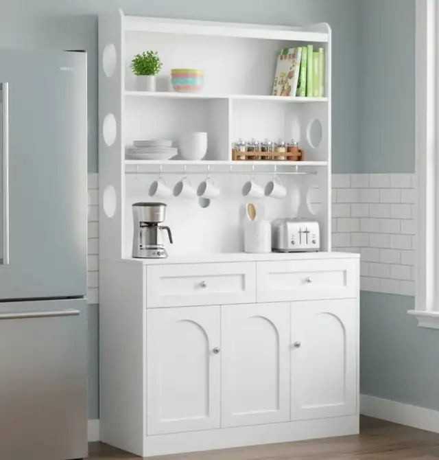 Brand New White Kitchen Pantry Cabinet with Hutch $279
