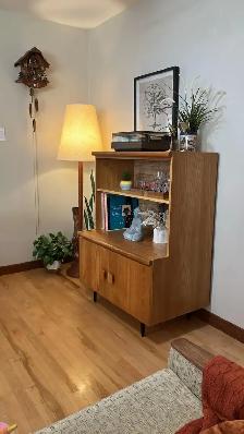 Mid century. TEAK TECK. Lampe / Crédence, buffet disque vinyle, - Photo 2