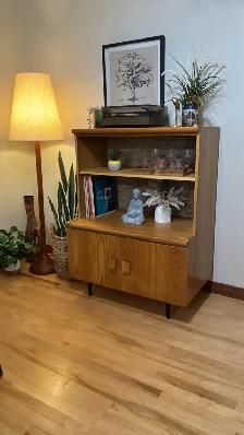 Mid century. TEAK TECK. Lampe / Crédence, buffet disque vinyle, - Photo 5