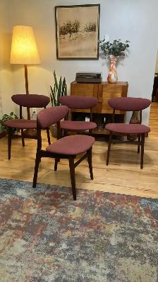 Mid century modern TEAK TECK Dining room set. Table. Chairs chai - Photo 9