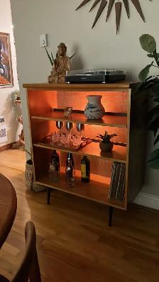 Mid century TEAK TECK. Buffet, vitrine, console disques vinyle, - Photo 9