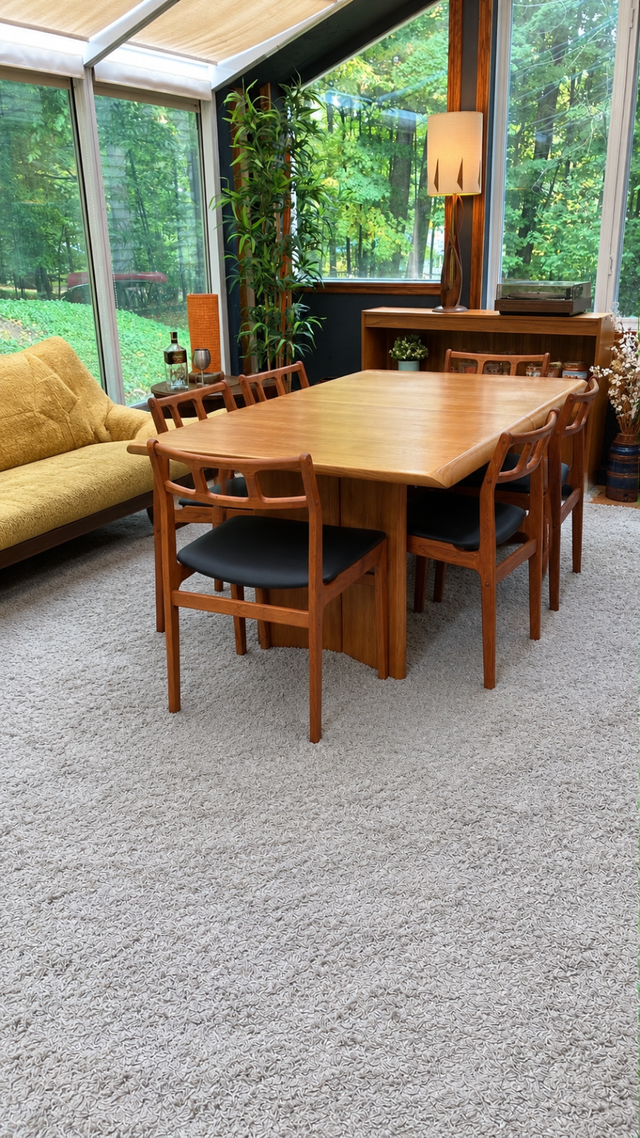 Mid century TEAK TECK Ensemble salle à manger TRÈS GRANDE Table