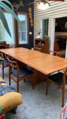 Mid century TEAK TECK Ensemble salle à manger TRÈS GRANDE Table - Photo 7