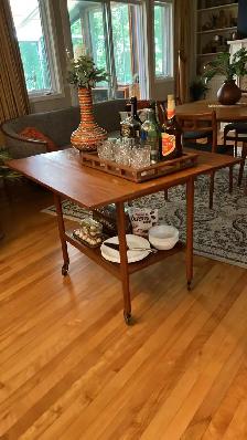 Mid century modern. TEAK TECK. Chariot de bar / dessert / table - Photo 3