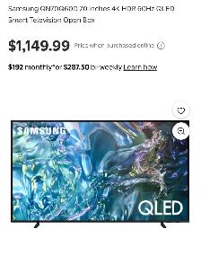 Samsung QN70Q60D 70 inches 4K HDR 60 Hz QLED Smart Television