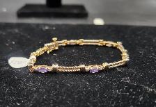 10k & 14k Gold Bracelets / Anklets with Diamonds, Amethyst.. - Photo 3