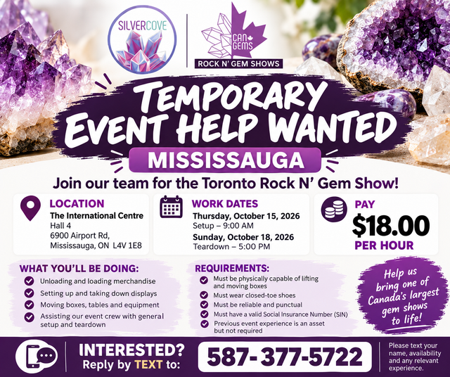 TEMPORARY EVENT HELP WANTED – MISSISSAUGA – $18/HR