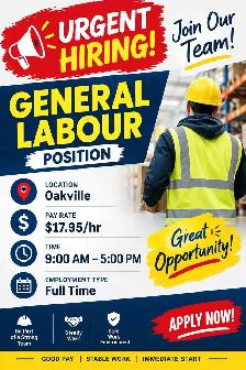 URGENT HIRING GERNAL LABOR