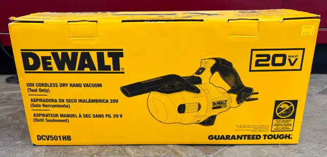NEW Dewalt 20v DCV501HB Cordless Dry Hand Vacuum in Box