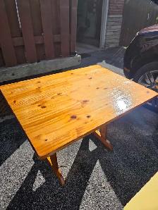Solid pine trestle table