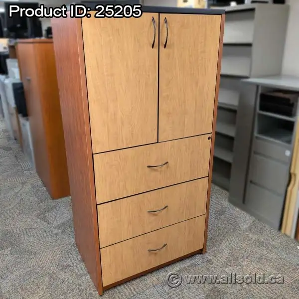 Two-Tone 2 Door, 3 Drawer Storage & File Cabinet