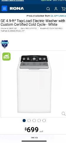 NEW 27" GE GAS Dryer (7.4 Cu.Ft) & Top Load Washer (4.9 Cu.Ft) - Photo 9