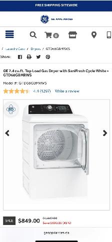 NEW 27" GE GAS Dryer (7.4 Cu.Ft) & Top Load Washer (4.9 Cu.Ft) - Photo 10